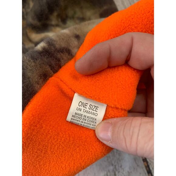 CAMO Men’s Orange Fleece Reversable Face Mask Hood / Size: One Size - Picture 6 of 6